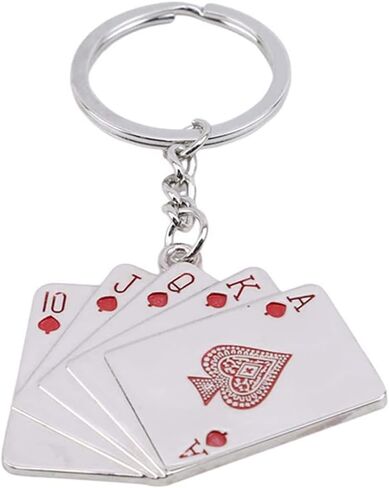 JINZHOUFZ Playing Cards Keychain Poker Keychains for Men Key Ring Playing Card Key Pendant for Phones Bag Gift Decoration (1) in Saudi Arabia
