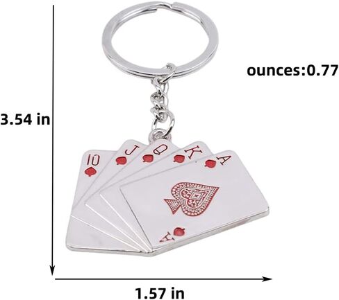 JINZHOUFZ Playing Cards Keychain Poker Keychains for Men Key Ring Playing Card Key Pendant for Phones Bag Gift Decoration (1) in Saudi Arabia