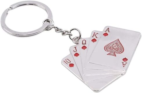 JINZHOUFZ Playing Cards Keychain Poker Keychains for Men Key Ring Playing Card Key Pendant for Phones Bag Gift Decoration (1) in Saudi Arabia