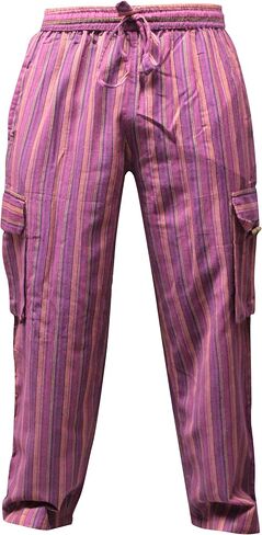 Shopoholic Fashion Mens Light Weight Stripe Hippy Combat Trouser in Saudi Arabia