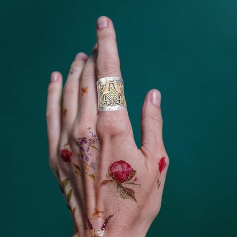 MYLYAHY خاتم اليعسوب النحل للنساء، خاتم إبهام من الفضة الإسترليني S925، خاتم بشريط عريض، خاتم بوهو in Kuwait