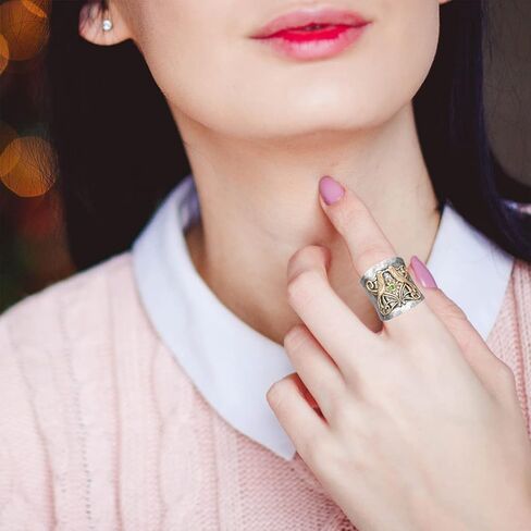 MYLYAHY خاتم اليعسوب النحل للنساء، خاتم إبهام من الفضة الإسترليني S925، خاتم بشريط عريض، خاتم بوهو in Kuwait