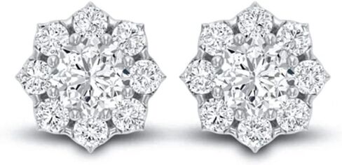 Men's Women's Round Flower Set 925 Sterling Silver Cluster Stud Hip Hop Earrings in Saudi Arabia
