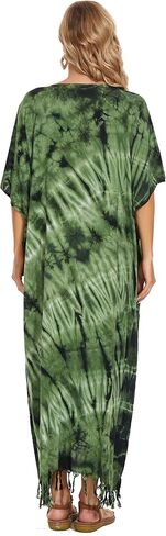 Beautybatik Women Hippie Tie Dye Caftan Kaftan Loungewear Maxi Plus Size Long Dress XL to 4X in Saudi Arabia