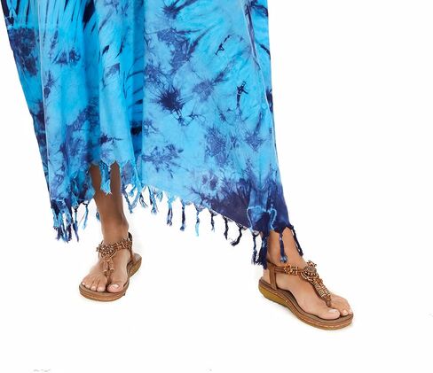 Beautybatik Women Hippie Tie Dye Caftan Kaftan Loungewear Maxi Plus Size Long Dress XL to 4X in Kuwait