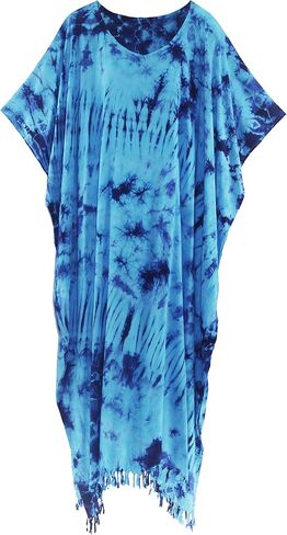 Beautybatik Women Hippie Tie Dye Caftan Kaftan Loungewear Maxi Plus Size Long Dress XL to 4X in Kuwait