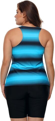 FAZLIY Womens Tankini Swimsuits Athletic Two Piece Tummy Control Bathing Suits with Boyshorts in Saudi Arabia