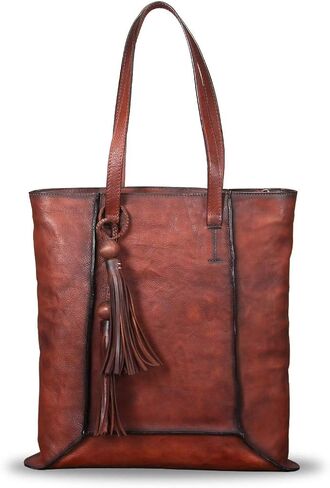 Geniune Leather Shoulder Bag for Women Vintage Handmade Top Handle Large Capacity Satchel in Kuwait