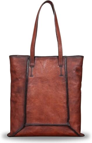 Geniune Leather Shoulder Bag for Women Vintage Handmade Top Handle Large Capacity Satchel in Kuwait