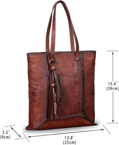 Geniune Leather Shoulder Bag for Women Vintage Handmade Top Handle Large Capacity Satchel in Kuwait