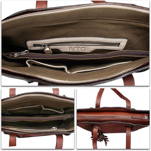 Geniune Leather Shoulder Bag for Women Vintage Handmade Top Handle Large Capacity Satchel in Kuwait