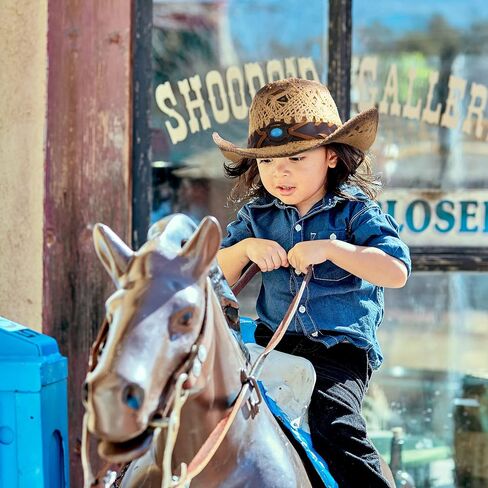 Simplicity Kids Western Cowboy Hat Toddler Straw Sun Hat with Decorated Headband, 3-5 Years in Saudi Arabia