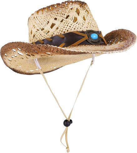 Simplicity Kids Western Cowboy Hat Toddler Straw Sun Hat with Decorated Headband, 3-5 Years in Saudi Arabia