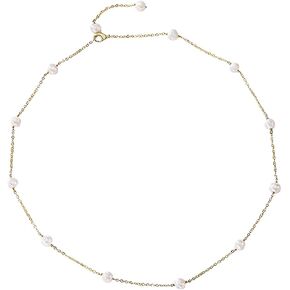 Trendlooks Freshwater Pearl Station Necklace Dainty Pearls Pendant Choker Y-Necklace BTY Necklace Women Pearl Necklace for Wedding Bride, Sterling Silver, Pearl in Kuwait