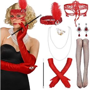 Nobgum 9 PCS 1920s Gatsby Costumes Accessories for Women, Roaring 20s Costume Flapper Accessories for 1920s Party in Kuwait