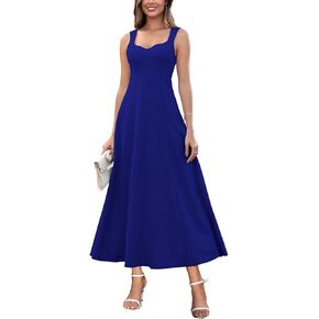Brosloth Womens Wedding Guest Dresses Elegant Long Sweetheart Neckline Sleeveless Cocktail Dress