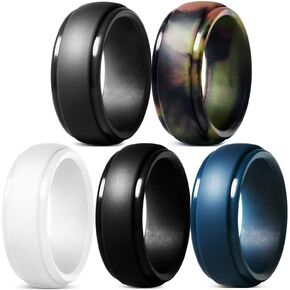 Cosowe Silicone Wedding Rings for Men, Mens Rubber Silicone Wedding Bands - 5 Pack / 2 Pack in Kuwait