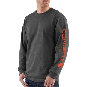 Carhartt Men's Loose Fit Heavyweight Long Logo Sleeve Graphic T-Shirt