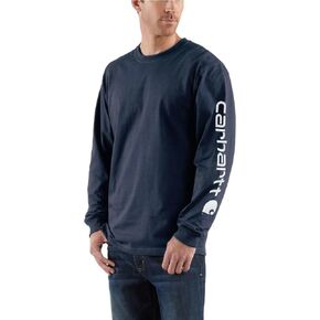 Carhartt Men's Loose Fit Heavyweight Long-sleeve Logo Sleeve Graphic T-shirt in Kuwait