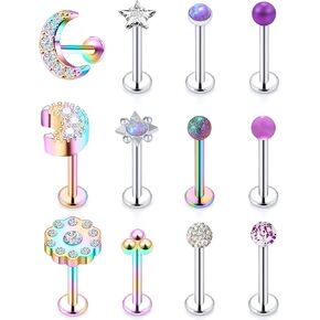 Pnsgisr Cartilage Earring Tragus Piercing Jewelry Helix Piercing Jewelry Conch Piercing Jewelry Lip Rings Medusa Piercing Jewelry Cartilage Earrings For Women Piercing Jewelry Helix Earrings Piercing