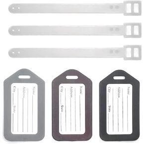 3 قطع علامات الأمتعة، بطاقة هوية السفر حقيبة الأمتعة بقعة بسرعة (أسود، رمادي، بني) in Kuwait