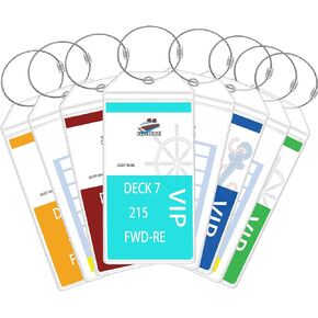 Yosunbim Cruise Luggage Tags Holder Waterproof Clear E-Tag Zip Seal PVC Holders Luggage Tag with Steel Wire Loops for Cruise Essentials (7.3x3.5“ Clear 8pcs) in Saudi Arabia