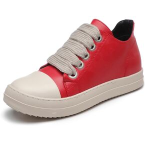 NIYAOSM Women's Low Top Sneakers Fashion Leather Platform Thick Strap Walking Shoes Unisex Comfy Casual Canvas/PU Trainers in Saudi Arabia