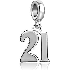 JMQJewelry 10 13th 16 18th 21 30th 40 50 60th سحر رقم الحظ عيد ميلاد سعيد استرخى سحر لسوار عيد الميلاد يناسب باندورا سوار الهالوين