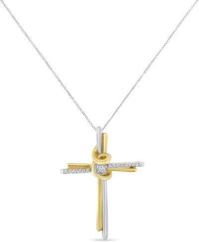 Espira 10K Diamond-Accented Cross 18" Pendant Necklace (J-K Color, I2-I3 Clarity) - Choice of Metal Color & Carat Weight in Saudi Arabia