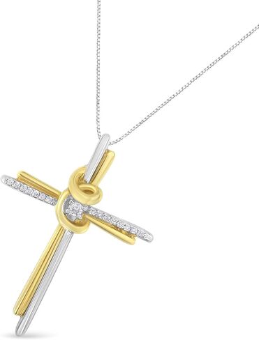 Espira 10K Diamond-Accented Cross 18" Pendant Necklace (J-K Color, I2-I3 Clarity) - Choice of Metal Color & Carat Weight in Saudi Arabia