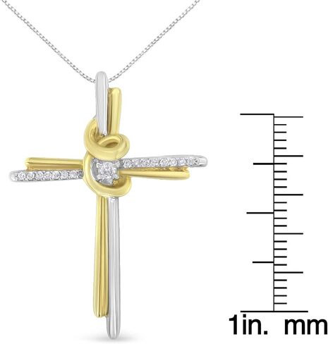 Espira 10K Diamond-Accented Cross 18" Pendant Necklace (J-K Color, I2-I3 Clarity) - Choice of Metal Color & Carat Weight in Saudi Arabia