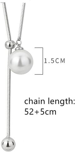Sither Pearl Bead Necklace for Women Long Sweater Chain Y Necklace Wedding Dressy Necklace Jewelry for Winter Evening Party Christmas Gift in Saudi Arabia