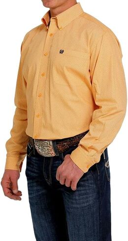 Cinch Men's Yellow Print Button-Down Orange XXL in Saudi Arabia