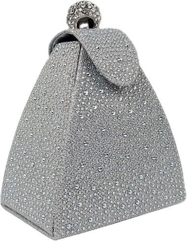 Women Rhinestone Unique Evening Bag Triangle Handbag Wristlet Clutch Purse Wrist Bag in Saudi Arabia