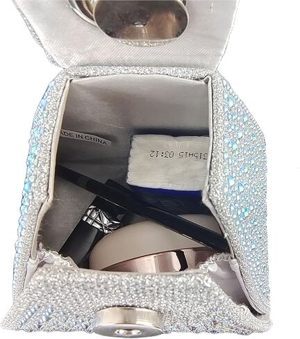 Women Rhinestone Unique Evening Bag Triangle Handbag Wristlet Clutch Purse Wrist Bag in Saudi Arabia