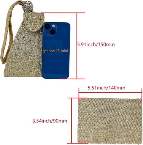 Women Rhinestone Unique Evening Bag Triangle Handbag Wristlet Clutch Purse Wrist Bag in Saudi Arabia
