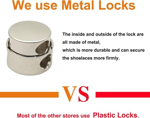 Ahoper Metal Lock - No Tie Shoe Laces for adults, Elastic Shoelaces for sneakers, tieless for kids, Shoe strings, 3 Pairs in Saudi Arabia