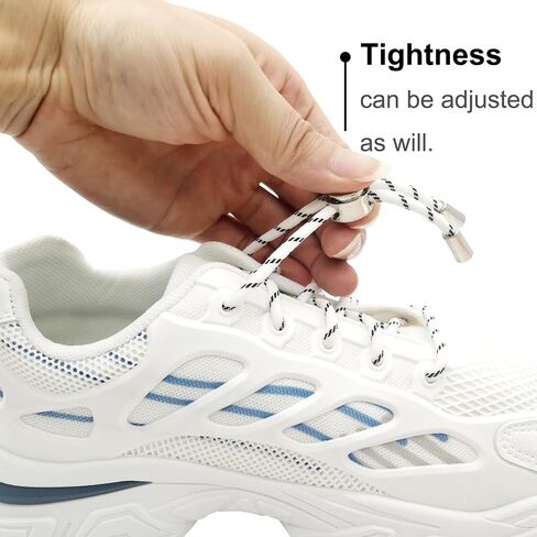 Ahoper Metal Lock - No Tie Shoe Laces for adults, Elastic Shoelaces for sneakers, tieless for kids, Shoe strings, 3 Pairs in Saudi Arabia