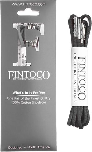 FINTOCO Round Waxed Dress Shoe laces with Metal Tips in Saudi Arabia