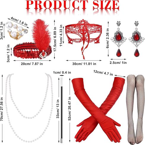 Nobgum 9 PCS 1920s Gatsby Costumes Accessories for Women, Roaring 20s Costume Flapper Accessories for 1920s Party in Kuwait