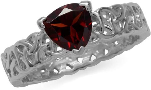 Silvershake 7mm Trillion Shape 925 Sterling Silver Triquetra Celtic Knot Eternity Ring in Kuwait