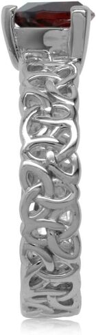 Silvershake 7mm Trillion Shape 925 Sterling Silver Triquetra Celtic Knot Eternity Ring in Kuwait