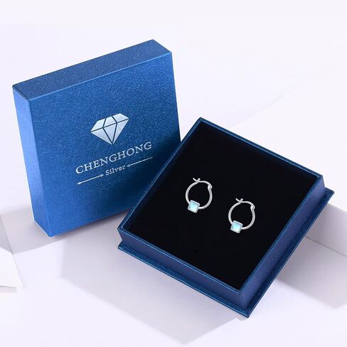 CHENGHONG Moonstone الأقراط 925 الفضة الاسترليني جولة / القلب / نجمة Huggie هوب الأقراط للنساء الأقراط هيبوالرجينيك للآذان الحساسة Moonstone مجوهرات هدايا للفتيات المراهقات in Kuwait