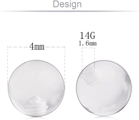 Ruifan 10PCS Clear UV Acrylic Replacement Balls Retainer Body Jewelry Piercing Barbell Parts 16G 14G in Saudi Arabia