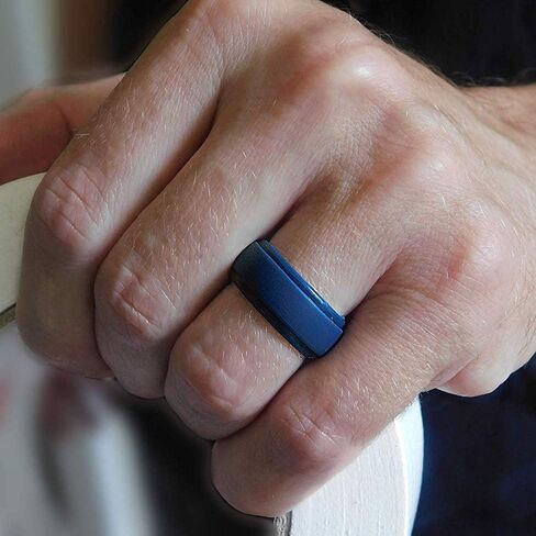 Cosowe Silicone Wedding Rings for Men, Mens Rubber Silicone Wedding Bands - 5 Pack / 2 Pack in Kuwait