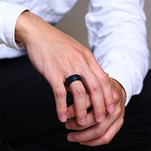 Cosowe Silicone Wedding Rings for Men, Mens Rubber Silicone Wedding Bands - 5 Pack / 2 Pack in Kuwait