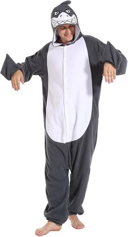 Focupaja Adult Shark Onesie Pajamas Animal Cosplay Costumes Cartoon Sleepwear One piece Homewear Women Men in Saudi Arabia
