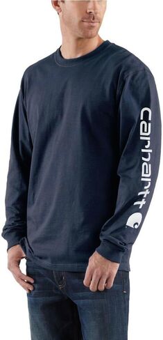 Carhartt Men's Loose Fit Heavyweight Long-sleeve Logo Sleeve Graphic T-shirt in Kuwait