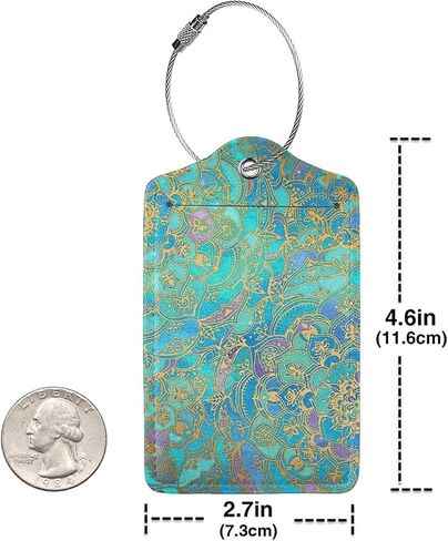 علامة الأمتعة Gocerktr بمقاييس قوس قزح على شكل حورية البحر مع غطاء خلفي كامل للخصوصية وحقيبة اسم وبطاقة الهوية ومجموعة علامات من جلد البولي يوريثان وعلامة الأمتعة المصنوعة من الفولاذ المقاوم للصدأ للنساء والرجال للسفر (قطعة واحدة) in Kuwait