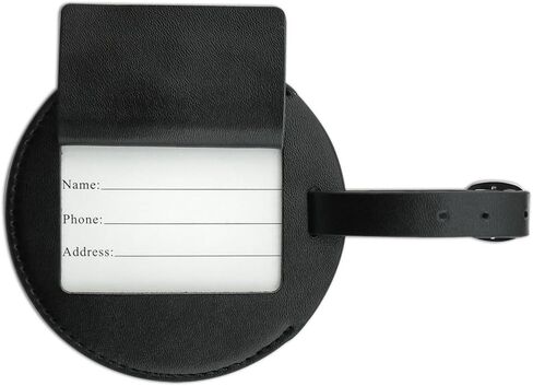 Graphics & More Flag Scuba Diver Dive Shark Round Leather Luggage ID Tag Bag in Kuwait